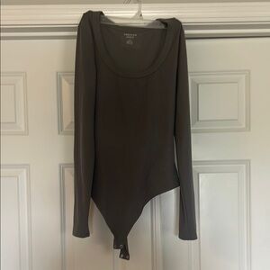 American Eagle Outfitters Women’s Gray Long Sleeve Bodysuit